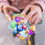 hands holding smartphone social 1