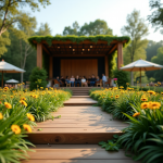 Immagine di un concerto sostenibile con pratiche ecologiche