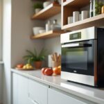 Forno a microonde combinato in una cucina moderna