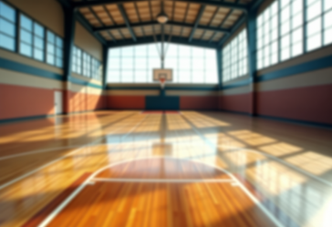 Giocatrici di basket femminile universitario in azione