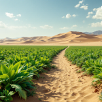 Immagine del progetto di desertificazione nel Taklamakan
