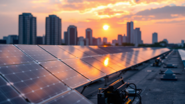 Logo di Adani Green Energy con grafico in calo