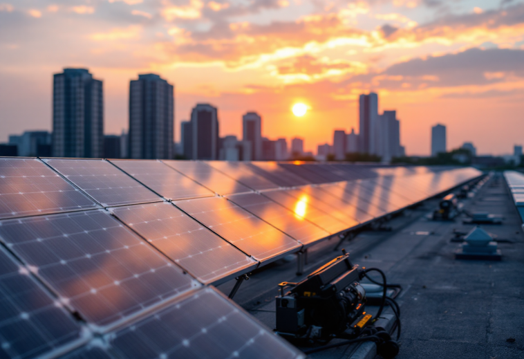 Logo di Adani Green Energy con grafico in calo