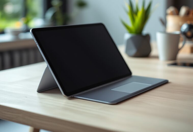 Concept di tablet pieghevole Apple previsto per il 2028