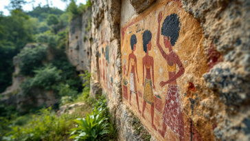 Opera d'arte che esplora la presenza aliena nella storia