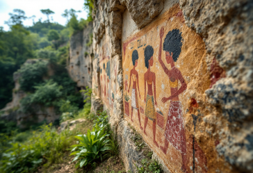 Opera d'arte che esplora la presenza aliena nella storia