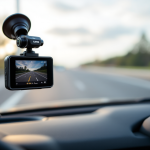 Dash cam KAWA installata su un'auto moderna