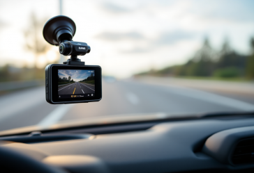Dash cam KAWA installata su un'auto moderna