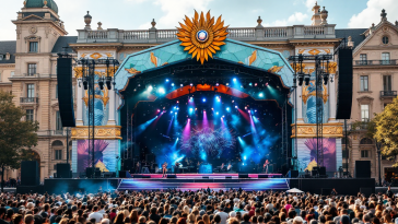 Immagine del Festival di Sanremo 2025 con artisti sul palco