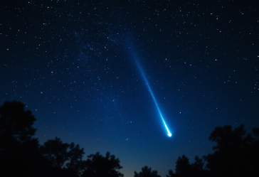 Immagine della cometa di Halley nel cielo notturno