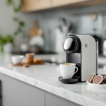 Macchina da caffè a cialde con tazza di espresso