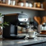 Macchina da caffè portatile in uso all'aperto