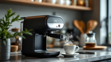 Macchina da caffè portatile in uso all'aperto