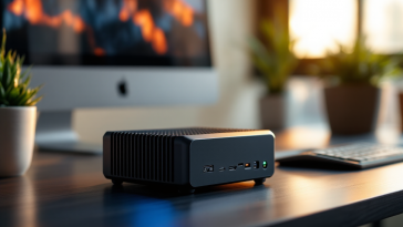 Mini PC GMKtec NucBox G5 in un ambiente di lavoro moderno