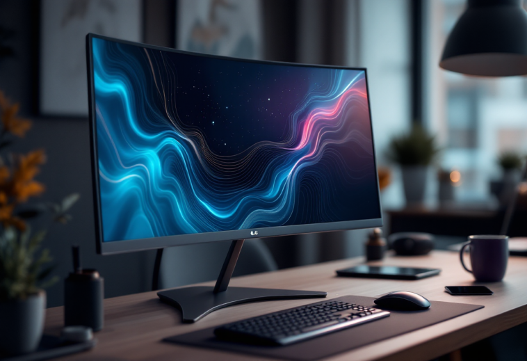 Monitor LG UltraGear curvo con design ergonomico