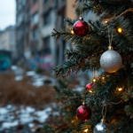 Immagine che rappresenta un Natale distopico con elementi critici