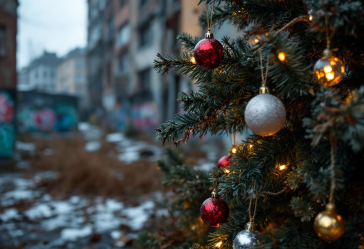 Immagine che rappresenta un Natale distopico con elementi critici