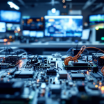 Logo di Netflix e Broadcom con simbolo di denuncia