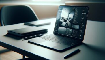 Notebook con touch screen in uso per diverse applicazioni