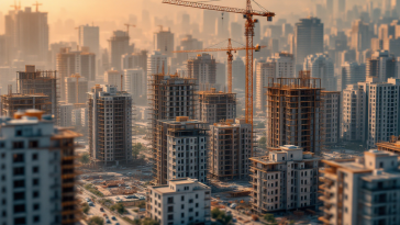 Piano urbanistico di North Somerset con edifici moderni