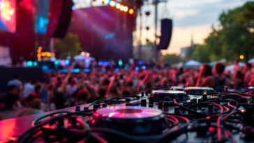 Riley Green durante un concerto di musica country nel 2025