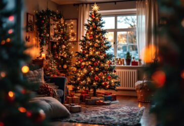 Bambini che partecipano a rituali natalizi festivi