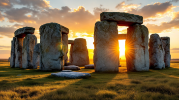 Stonehenge con allineamenti astronomici visibili