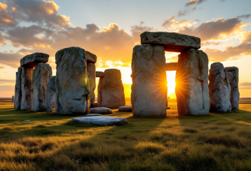 Stonehenge con allineamenti astronomici visibili