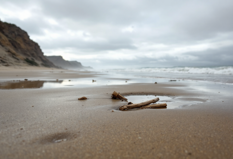 Immagine del terremoto in California con tsunami in arrivo
