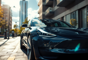 Tesla Model 3 in movimento su strada