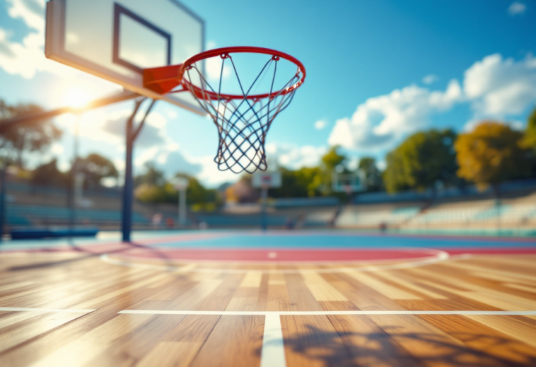 Giocatrice dell'Illinois in azione per un tiro da tre punti