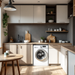 Asciugatrice slim in un ambiente moderno e compatto