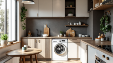 Asciugatrice slim in un ambiente moderno e compatto