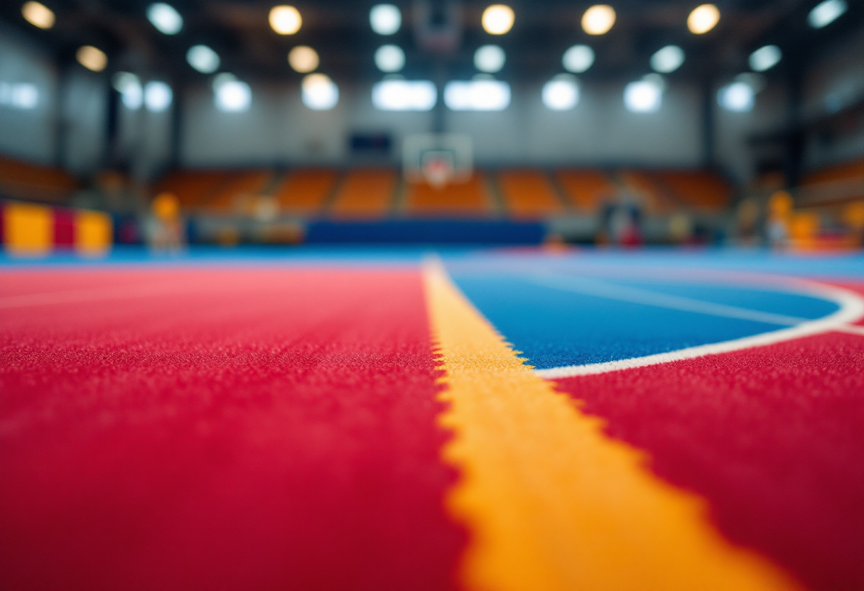 Squadra di cheerleading di Bowling Green in allenamento