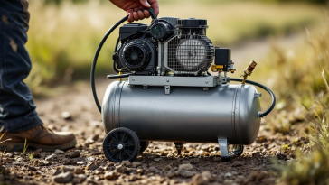 Compressore portatile in uso per diverse applicazioni