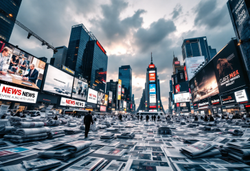 Illustrazione sull'impatto della disinformazione nell'IA