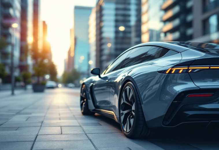 Fiat Grande Panda elettrica in un contesto urbano moderno