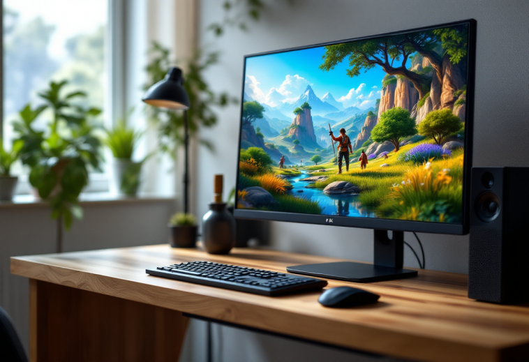 Monitor 4K da gaming con design moderno e funzionalità avanzate