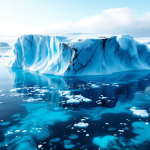Iceberg A23a che galleggia nell'oceano antartico