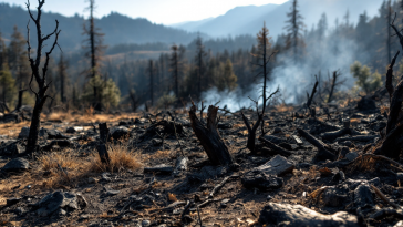 Immagine che illustra gli incendi in California