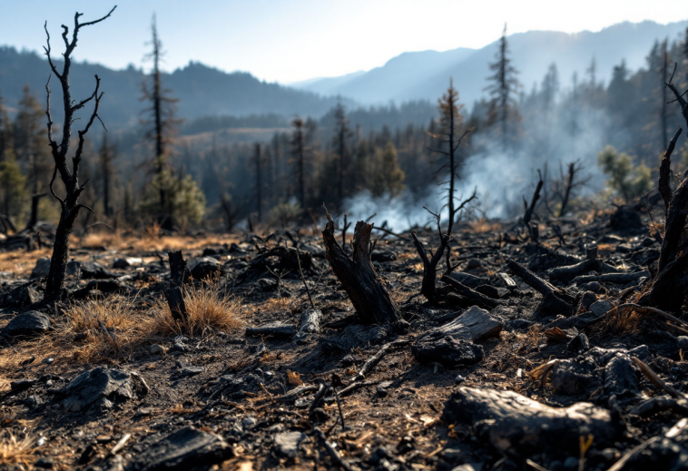 Immagine che illustra gli incendi in California