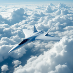 Immagine del jet Xb-1 in volo supersonico