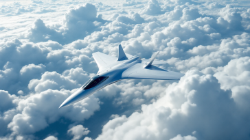 Immagine del jet Xb-1 in volo supersonico