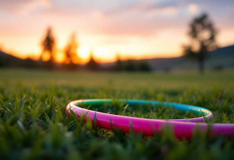 Persone che praticano hula hoop in un parco