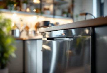 Lavastoviglie compatta in un angolo cucina moderno