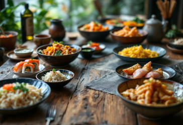 Illustrazione di piatti tipici nei manga giapponesi