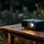 Mini proiettore portatile in uso per film e giochi