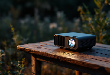 Mini proiettore portatile in uso per film e giochi