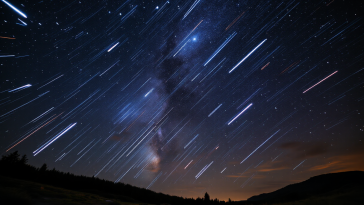 Immagine delle Quadrantidi nel cielo notturno del 2025