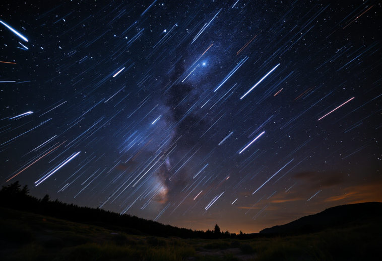 Immagine delle Quadrantidi nel cielo notturno del 2025